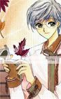 Artist's rendition of Podi sitting on a bench with his journal.  NOT.  Actually that's Yukito.  But we couldof passed as brothers.  Har har.